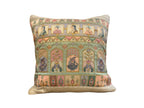 Velvet & Silk Mixed Cushion or Pillow Cover with Raja Rani Thread Work, Set of 1