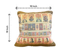 Velvet & Silk Mixed Cushion or Pillow Cover with Raja Rani Thread Work, Set of 1