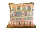 Velvet & Silk Mixed Cushion or Pillow Cover with Raja Rani Thread Work, Set of 1