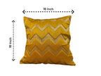 Silk Cushion or Pillow Cover with Golden Zigzag Embroidery, Set of 2
