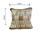 Velvet & Silk Mixed Cushion or Pillow Cover with Raja Rani Thread Work, Set of 1