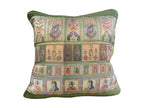 Velvet & Silk Mixed Cushion or Pillow Cover with Raja Rani Thread Work, Set of 1