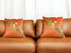 Velvet Cushion or Pillow Cover with Tree Branch Sequence Design, Set of 2
