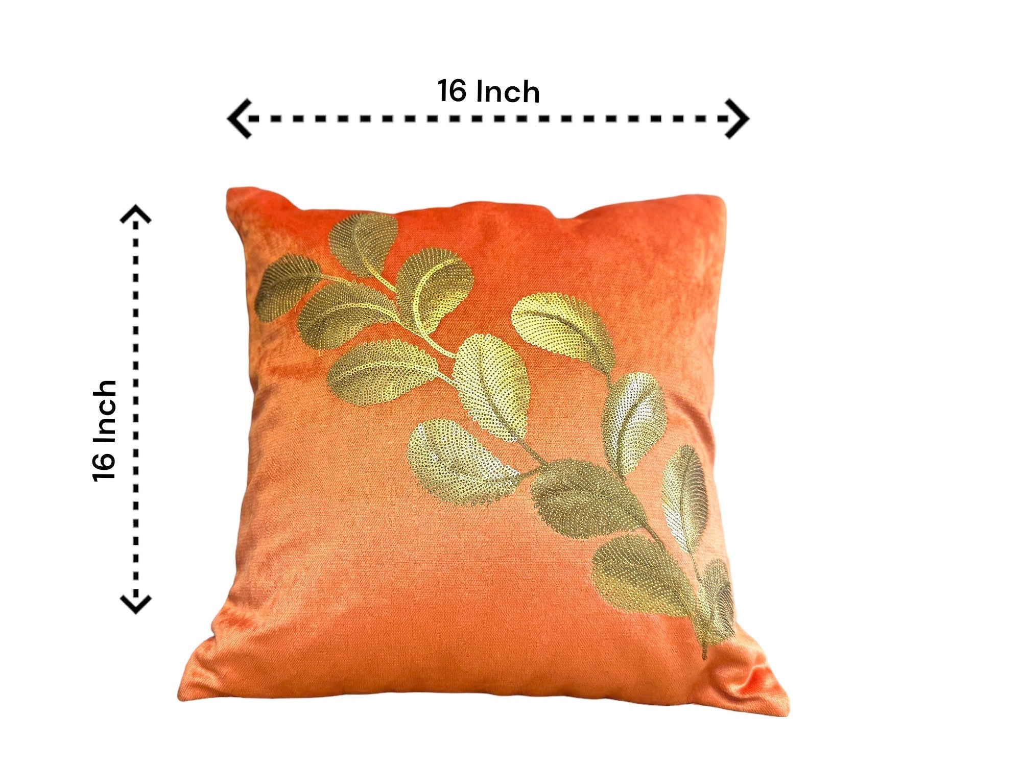 Velvet Cushion or Pillow Cover with Tree Branch Sequence Design, Set of 2