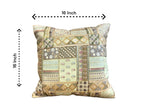 Silk Cushion or Pillow Cover with Heavy Traditional Indian Thread Work, Set of 2