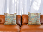 Silk Cushion or Pillow Cover with Heavy Traditional Indian Thread Work, Set of 2