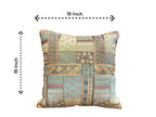 Silk Cushion or Pillow Cover with Heavy Traditional Indian Thread Work, Set of 2