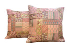 Silk Cushion or Pillow Cover with Heavy Traditional Indian Thread Work, Set of 2