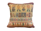 Velvet & Silk Mixed Cushion or Pillow Cover with Raja Rani Thread Work, Set of 1