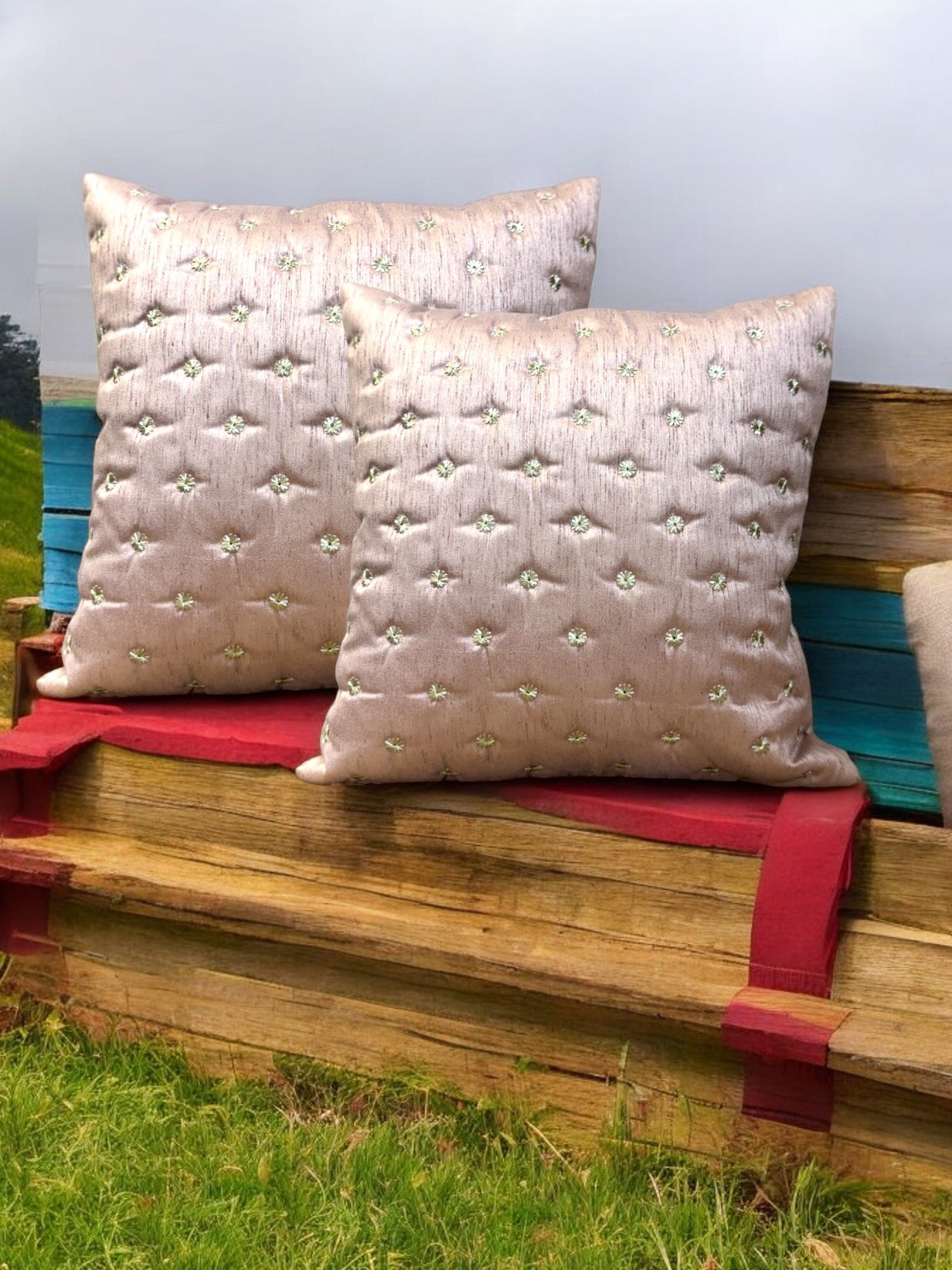 Dupioni Silk Star Cushion or Pillow Cover, Set of 2