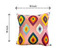 Satin Cushion or Pillow Cover with Eye Embroidery, Set of 2