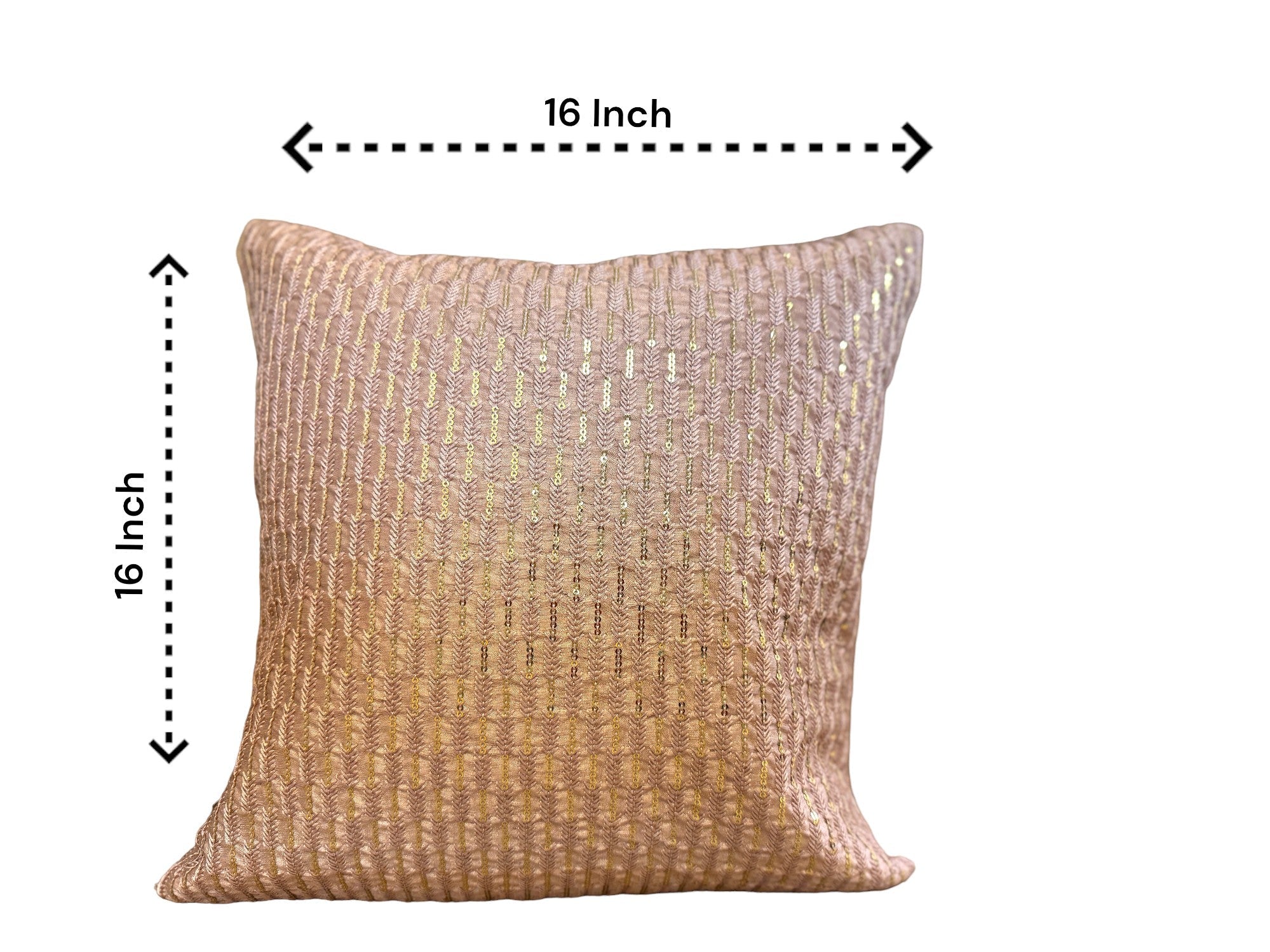 Silk Cushion or Pillow Cover with Full Sequence Design, Set of 2
