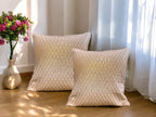 Silk Cushion or Pillow Cover with Full Sequence Design, Set of 2