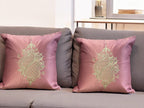 Satin Cushion or Pillow Cover with Koyari Embroidery, Set of 2
