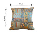 Silk Cushion or Pillow Cover with Heavy Traditional Indian Thread Work, Set of 2