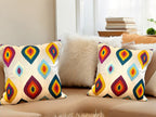 Satin Cushion or Pillow Cover with Eye Embroidery, Set of 2
