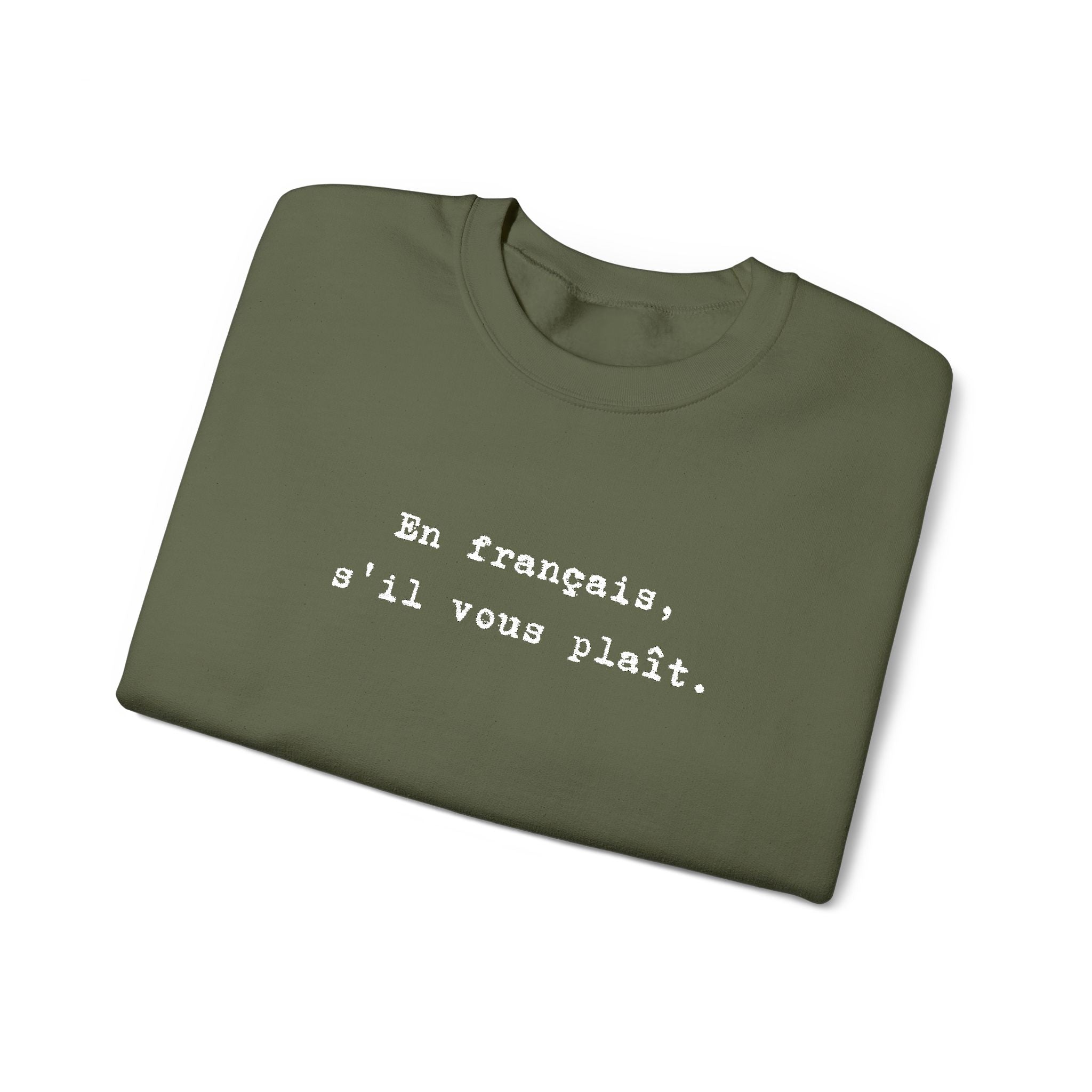 En français s'il vous plaît Sweatshirt | French phrase crewneck, minimalist text