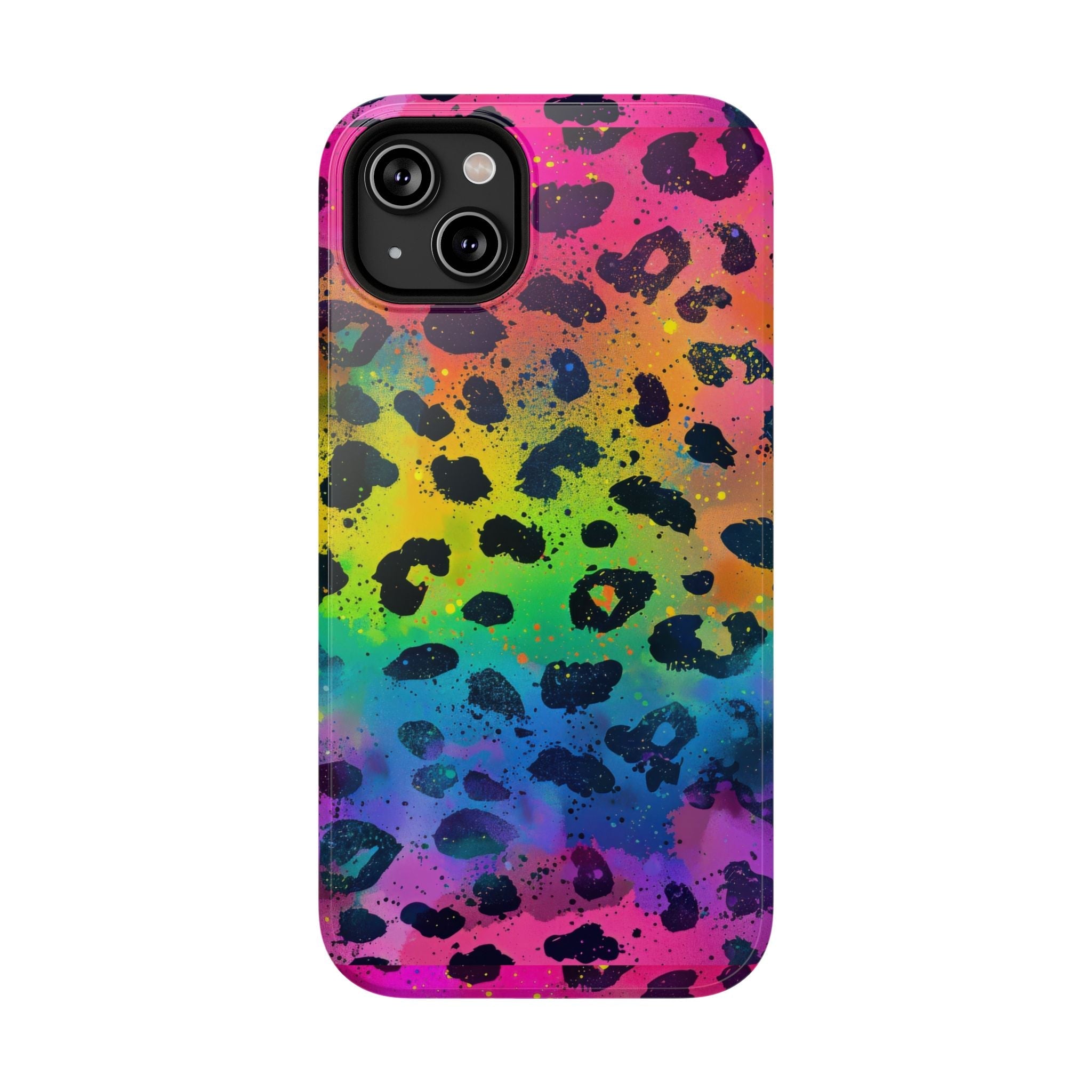 Bespattered Facade Neon Leopard Impact-Resistant Case