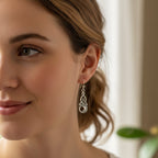 Cassiopeia Celtic Moon Earrings in Sterling Silver