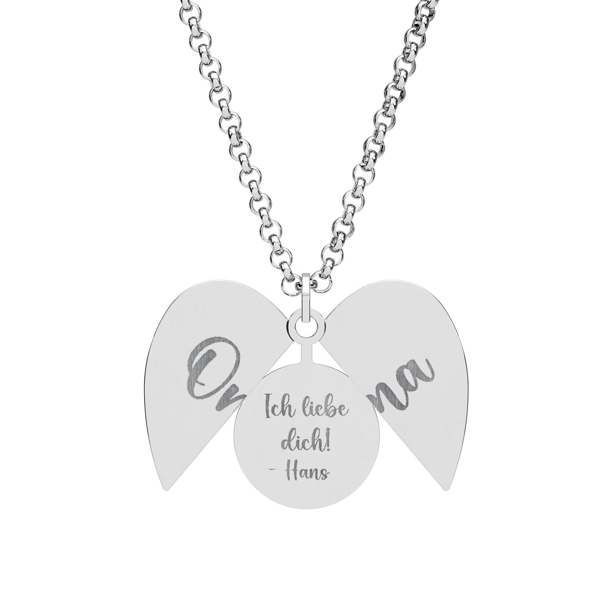 Custom Hidden Message für Oma - Engraved Heart Necklace, personalized Secret Locket Pendant