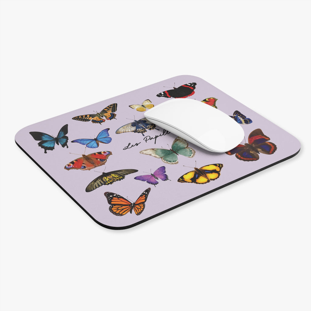 Dusty lavender French Papillons Butterfly Mouse Pad – Vintage Botanical Desk Mat