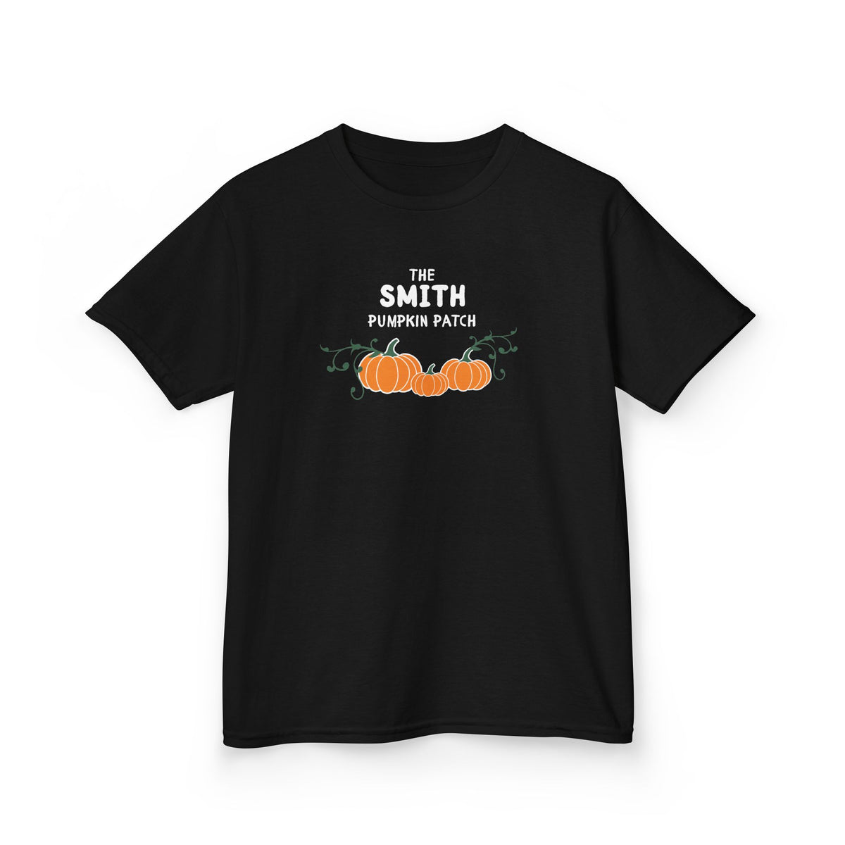 Custom Kids Family name Pumpkin Patch Tee, Personalized Fall Shirt for Family photos