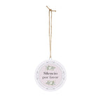 Silencio por favor hanging wooden wall sign by Printify