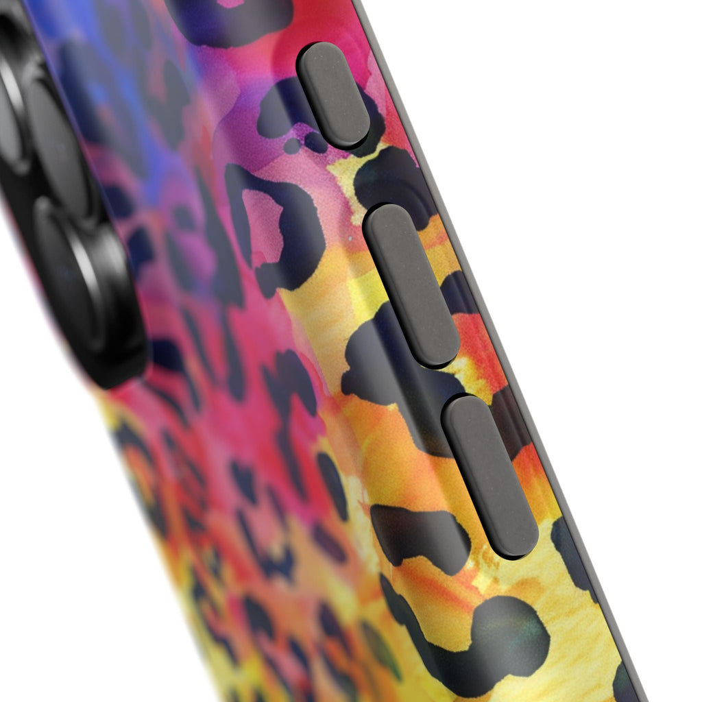 Bespattered Facade Rainbow Watercolor Leopard MagSafe Tough Case