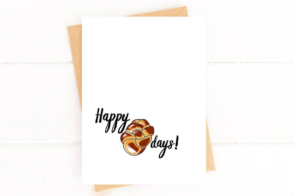 Happy Challah Days Card – Punny Hanukkah Holiday Greeting