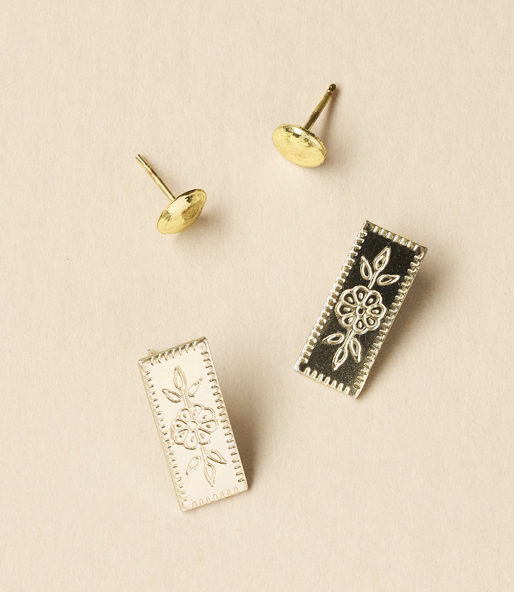 Haveli Etched Earring Set, Set of 2