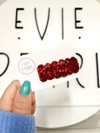 Red Glitter Single Snap Clip by Evie Pearl Handmade