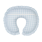 Light Blue Checkered Ruffle Nursing Pillow Cover