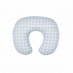 Light Blue Checkered Ruffle Nursing Pillow Cover