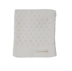 Vanilla White Pointelle Knit Blanket by Little Mae & Co