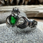 Irish Claddagh Trinity Knot Ring in Sterling Silver