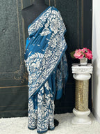 Kantha silk saree : fall pico done by Kurti Connection USA