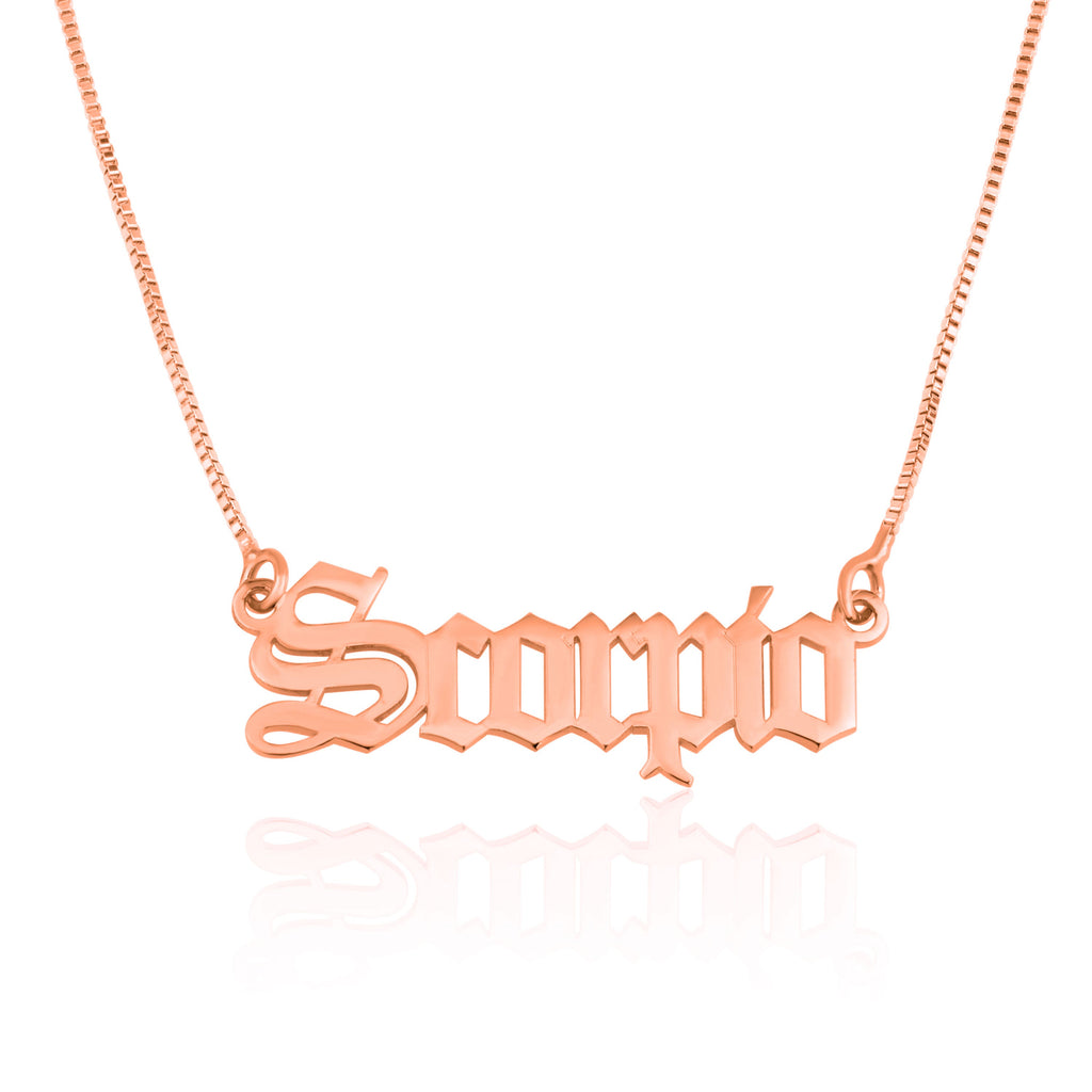 Scorpio Script Necklace