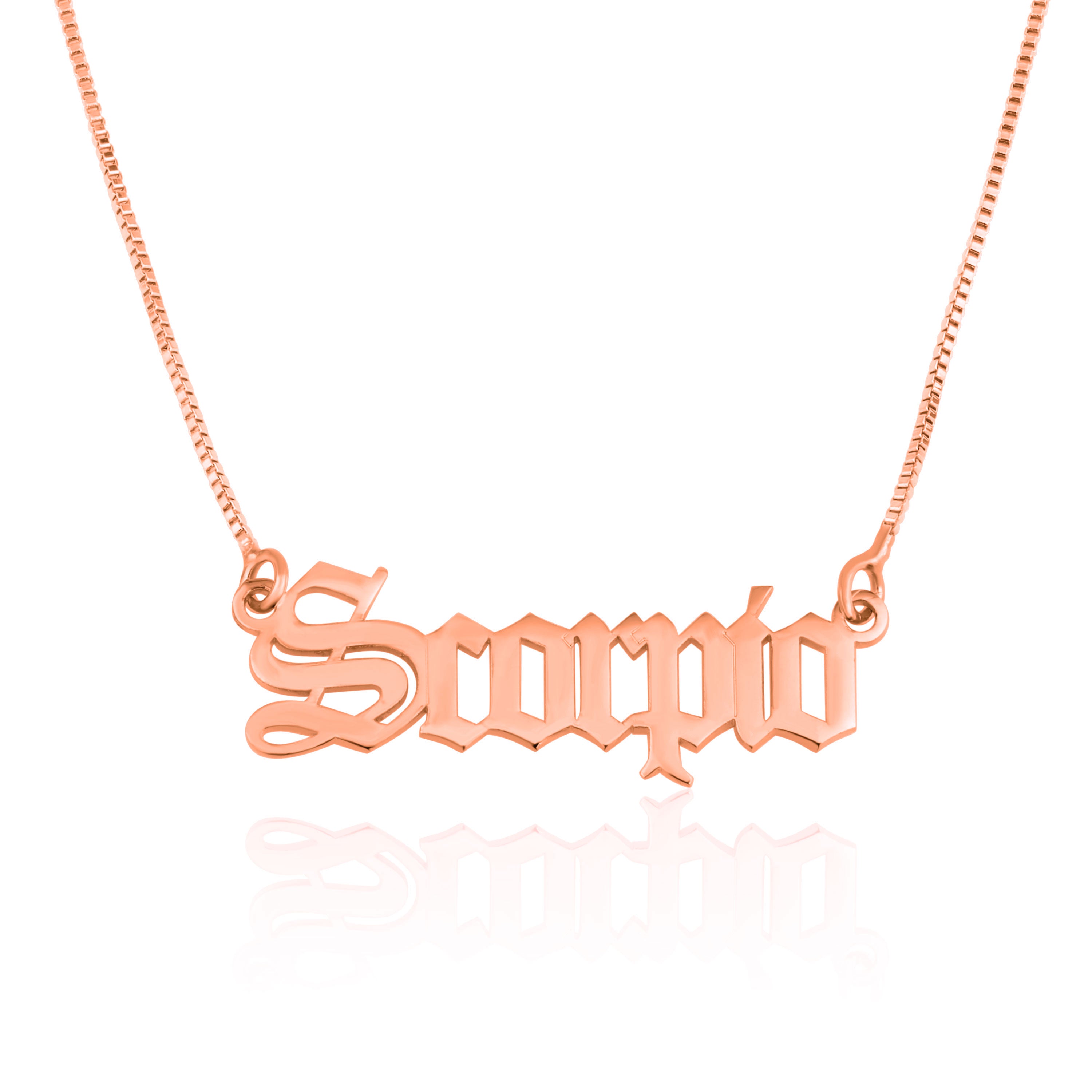 Scorpio Script Necklace