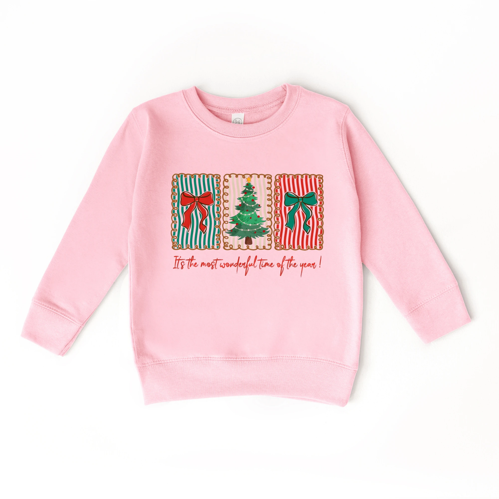 It's the most wonderful time of the Year Stamp toddler and youth Sweatshirt, Christmas collection by Benny and Ray Apparel