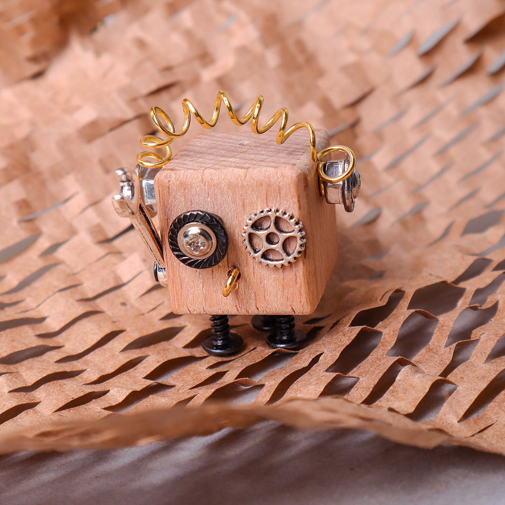 DIY Timberbot Kit – Build 2 Wooden Robots, Make Keychains & Necklaces