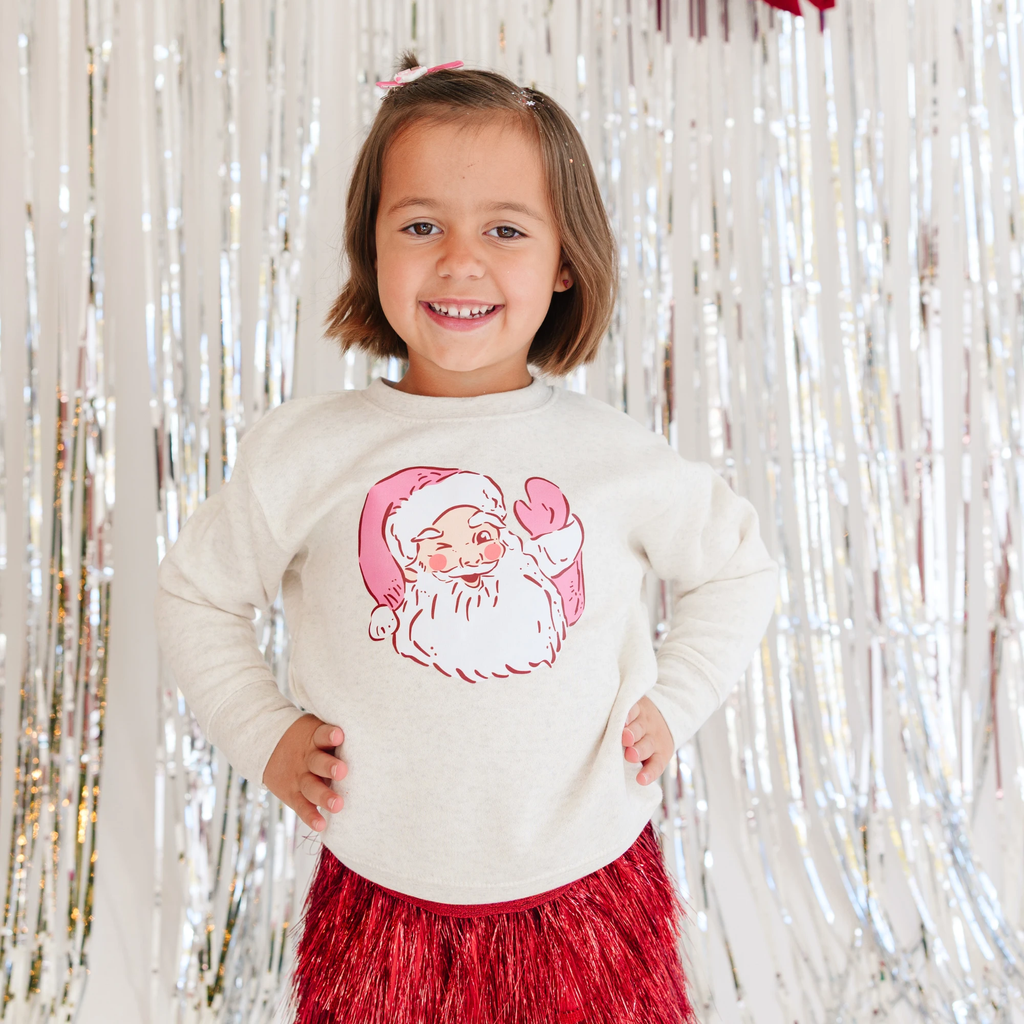 Santa Claus Wink toddler and youth Sweatshirt, Christmas collection by Benny and Ray Apparel