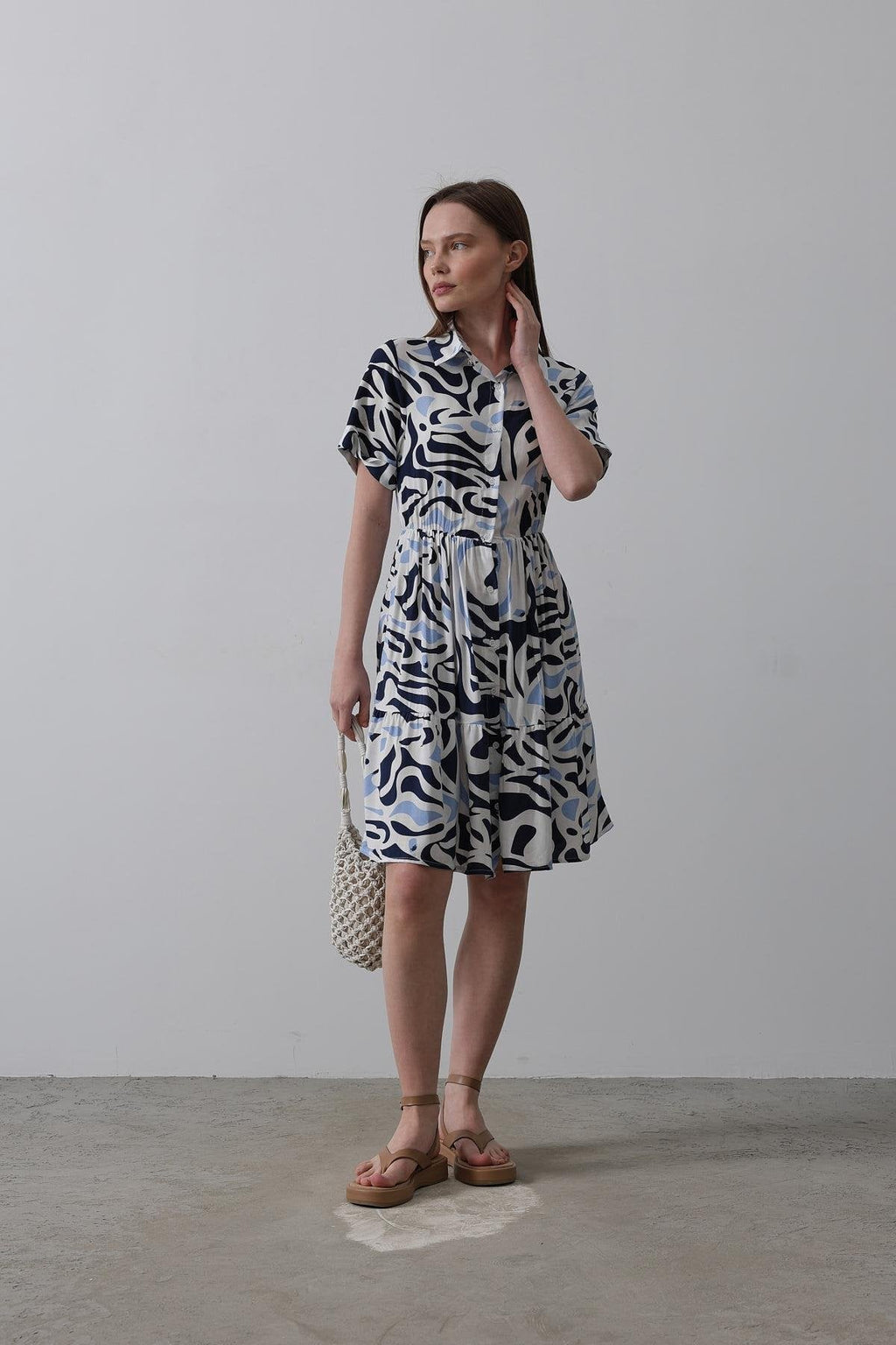 Rey Printed Dress — Multicolor Abstract