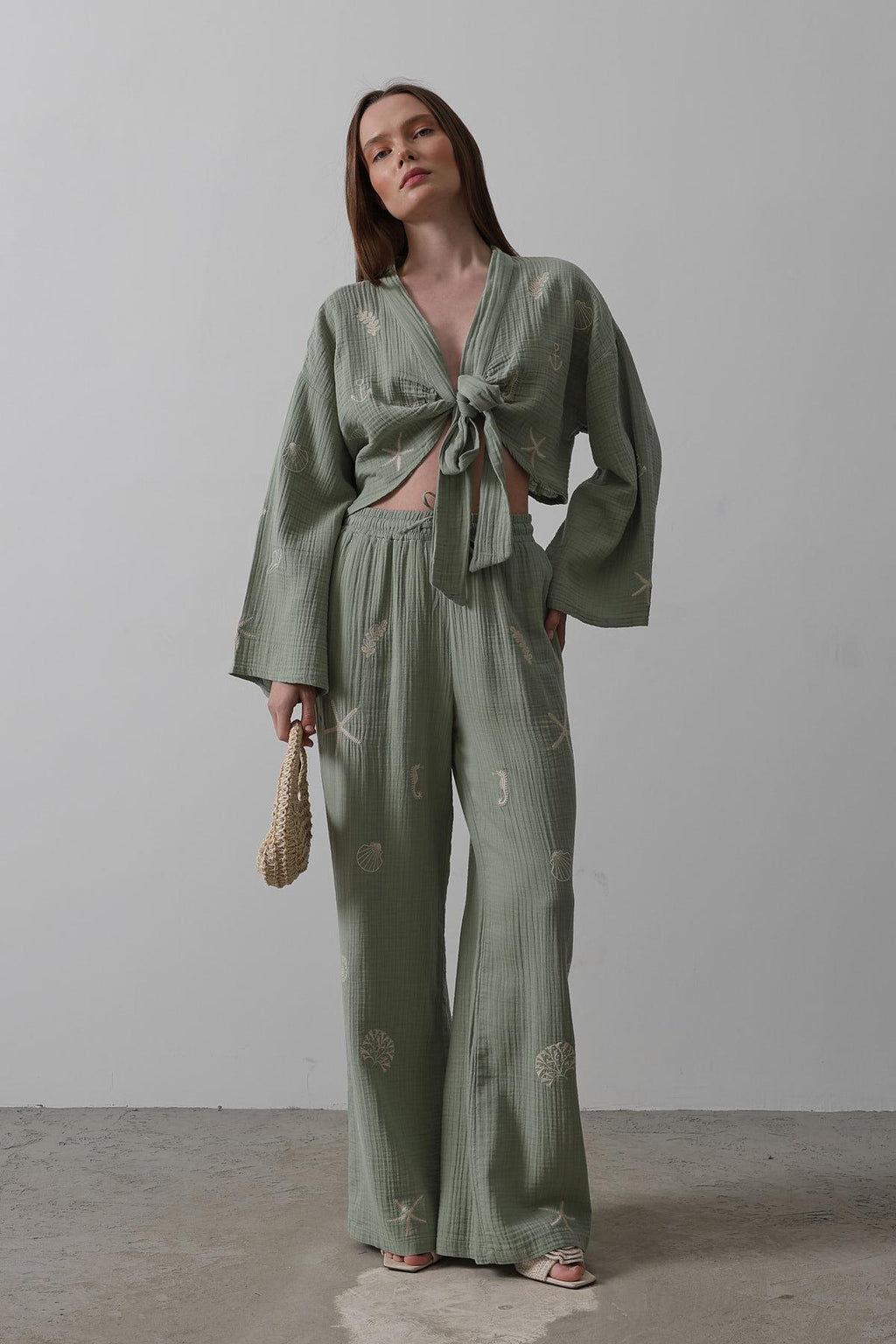 Boho Resort Wear – Tie Suits for Women with Shabby Chic Detail