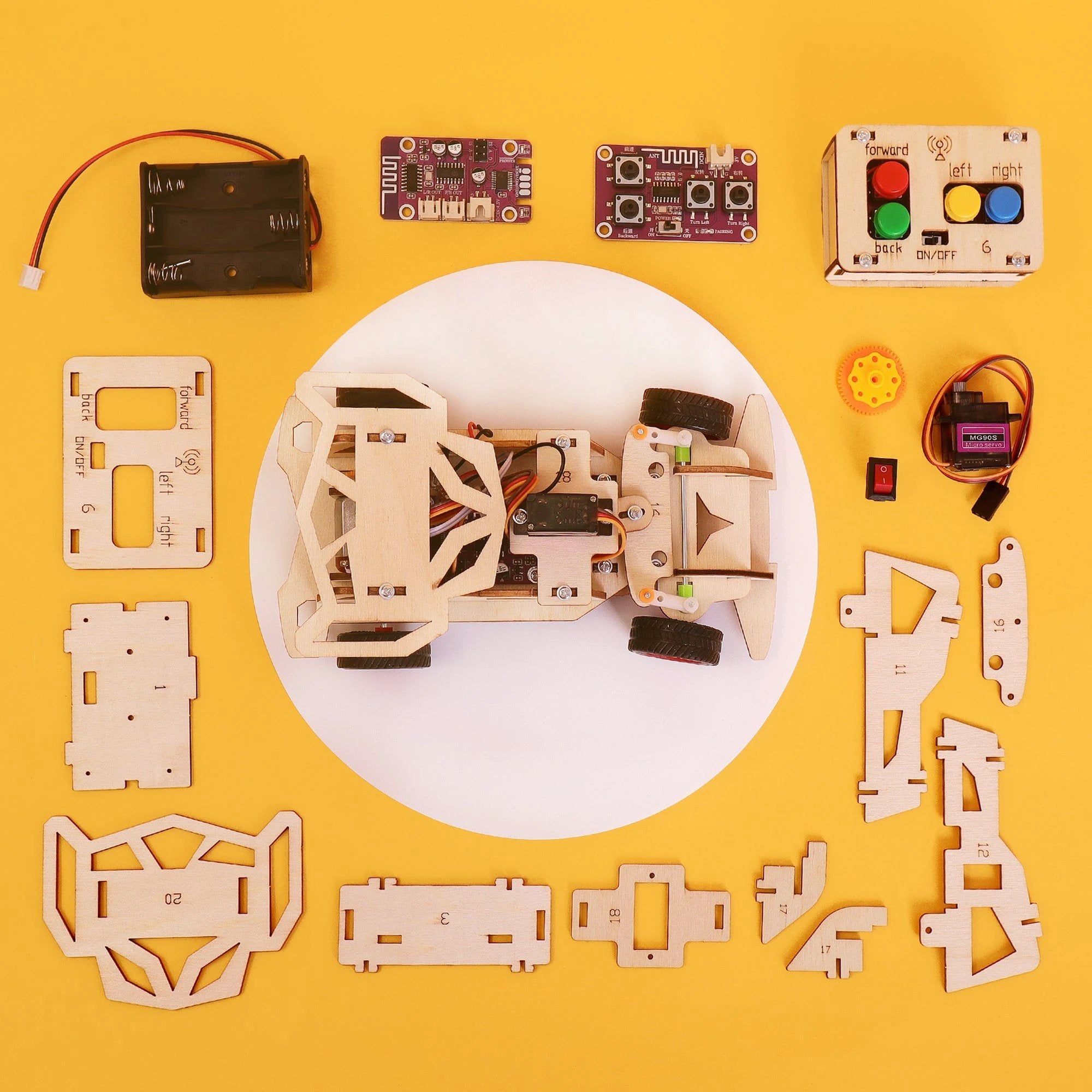 Steering Remote-Controlled Car DIY Kit, Educational STEM Toy by Kitsville