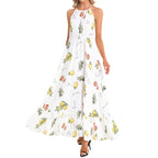 Italian cooking Ruffle Hem Halter Neck Maxi Dress - "La Dolce Vita"