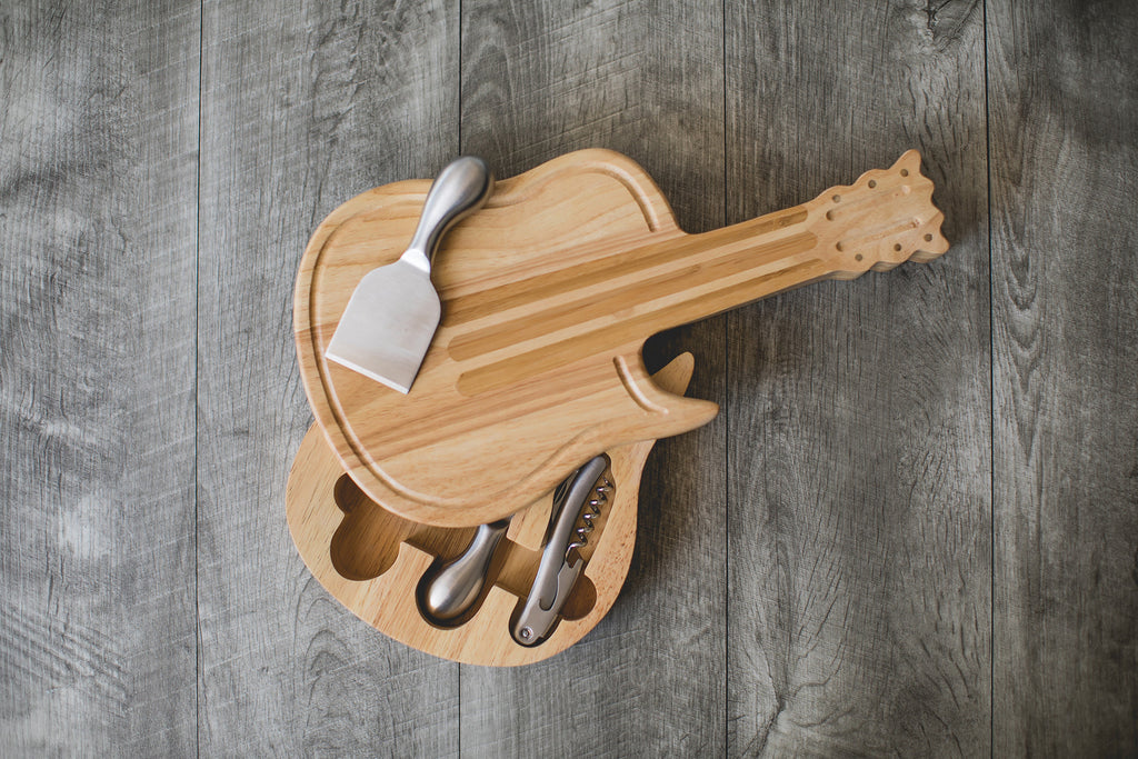 Guitar Cheese Cutting Board & Tools Set