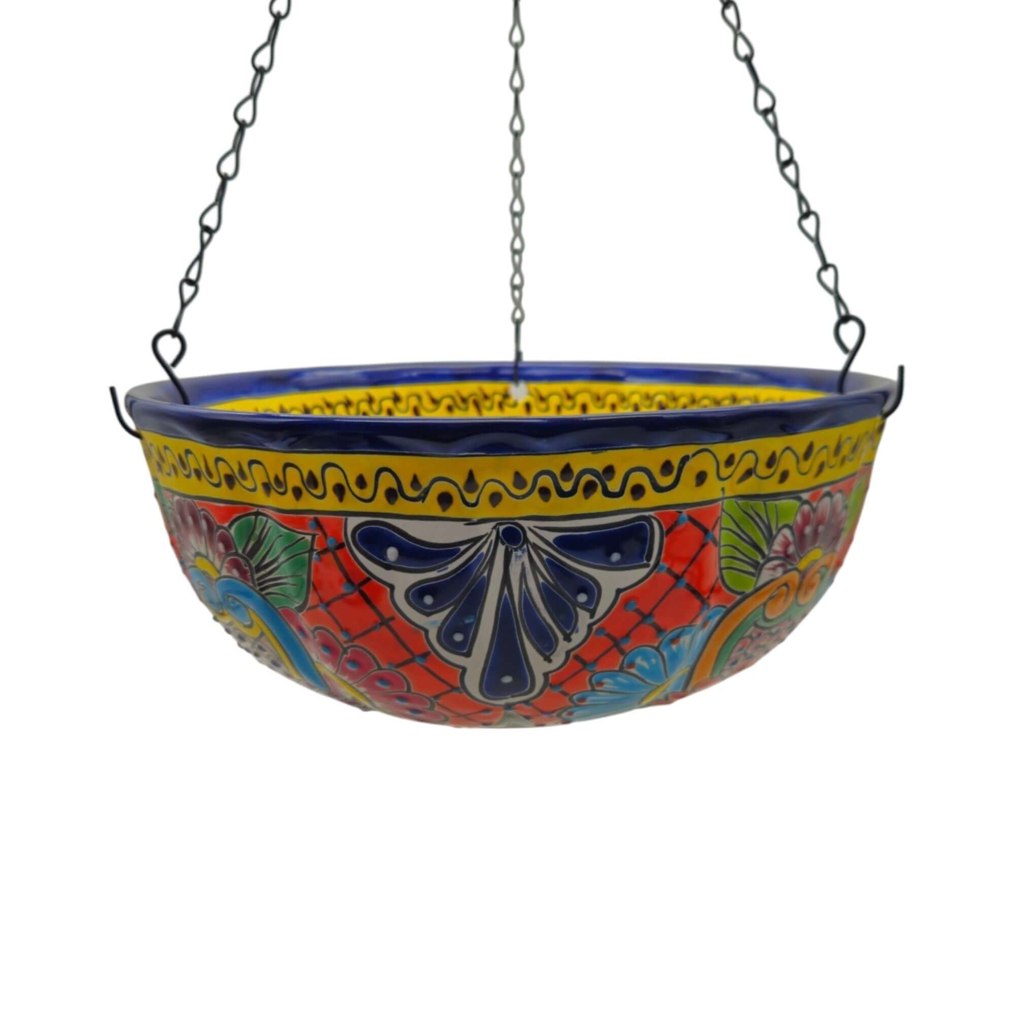 Talavera Hanging Planter | Colorful Hand-Painted Mexican Flower Pot