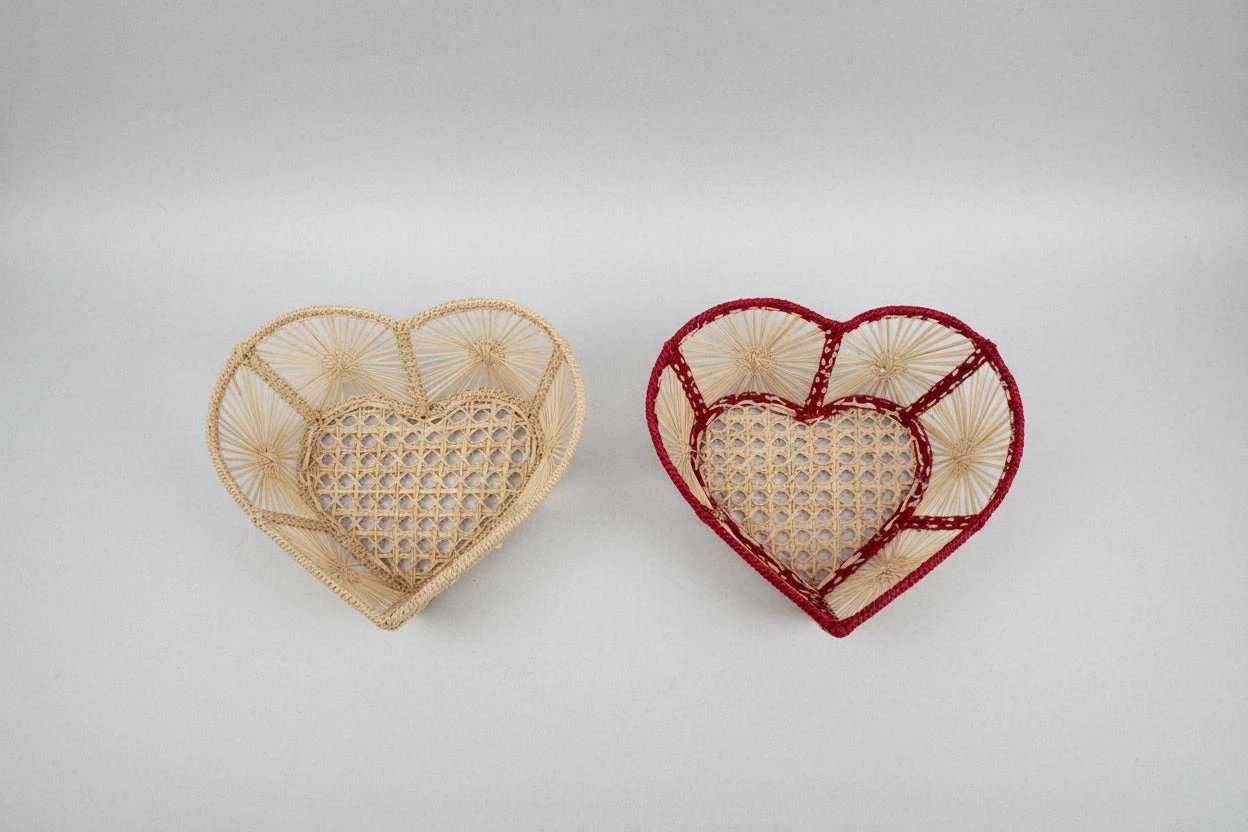 Heart Handwoven Iraca Palm Basket by MacondoForever