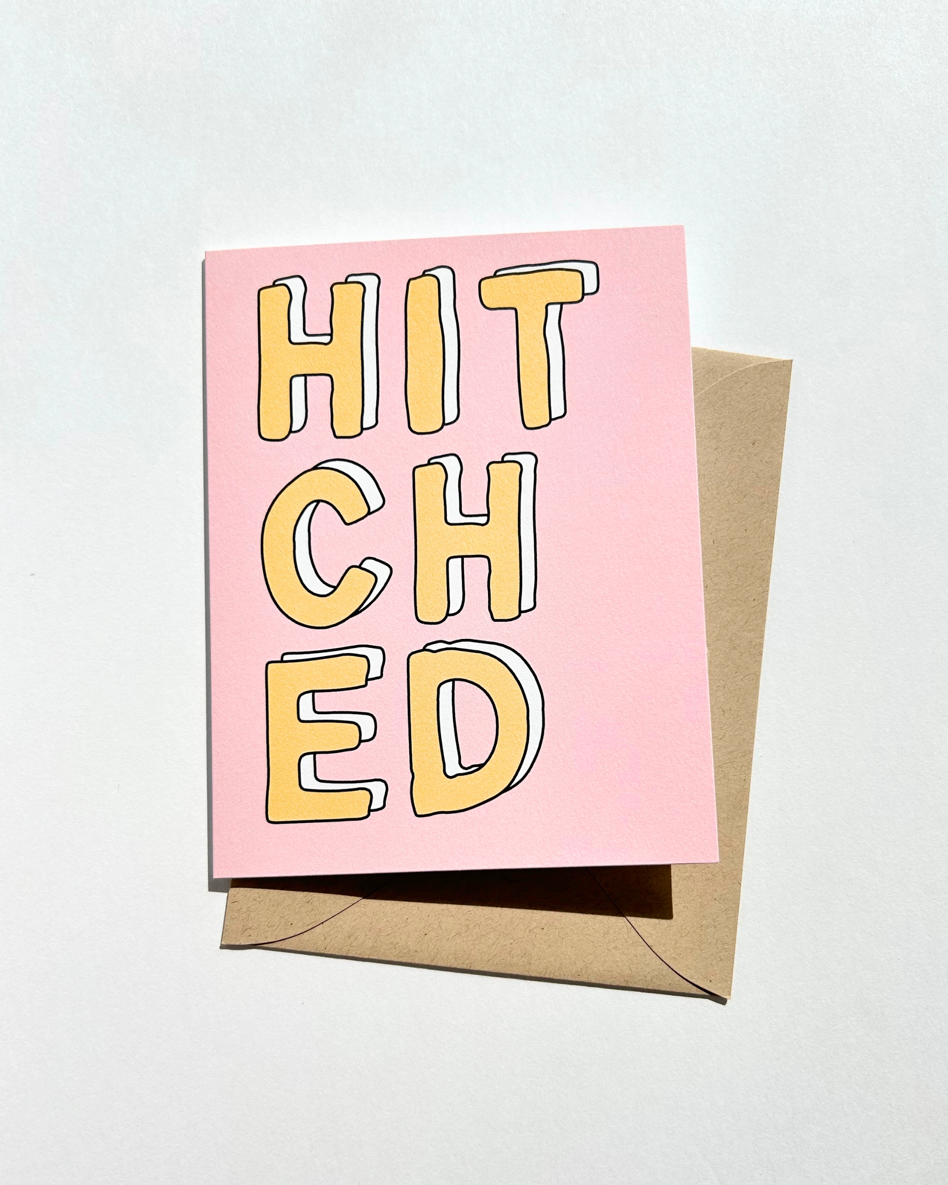 Hitched Cute Engagement Party Card Wedding Card for Couple by Five Dot Post