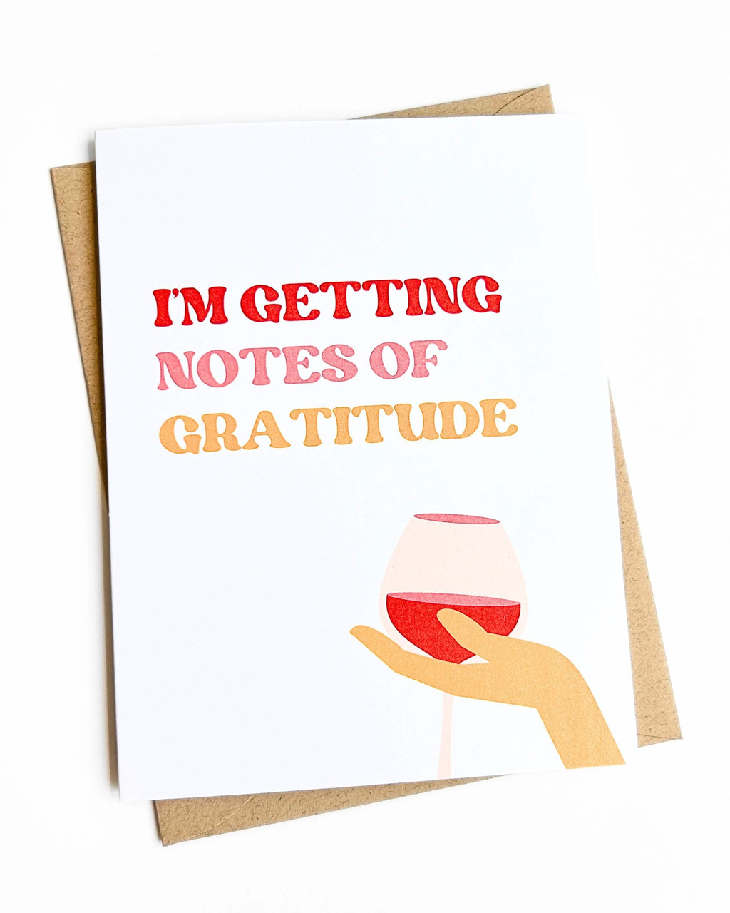 Notes of Gratitude Cute Thanksgiving Card Wine Lover Card by Five Dot Post